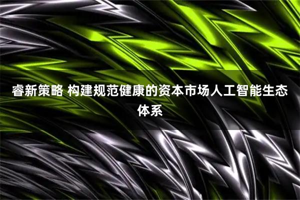 睿新策略 构建规范健康的资本市场人工智能生态体系